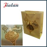 Customize Golden Paper Hollow Glitter Christmas Bell Gift Paper Bag