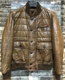 Brown Windproof Motorcycle Men Bomber PU Leather Jacket J3301