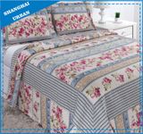 Vintage Country Floral Printed Polyester Quilt Set