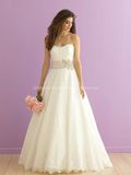 off Shoulder Beading Belt Ball Gown Tulle Wedding Bridal Dress