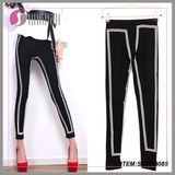 New Fashion Sexy Tight Leggings Ribbed Striped Pants