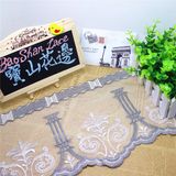 Factory Stock Wholesale 20cm Width Embroidery Gold Thread Nylon Net Lace Polyester Embroidery Trimming Fancy Mesh Lace for Garments Accessory & Home Textiles
