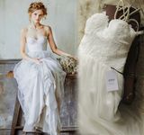 Casual Double Spaghetti Straps A-Line Outdoor Wedding Dress Full Length