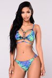 Black Floral Triangle 2 Piece Bikini Chest Strap Tropical Print String Bikini