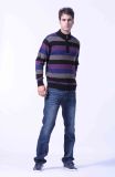 100%Yak Knitted Pullover Striped Sweaters /Yak Wool Open Collar/ Wool Sweaters/Clothing/Textile