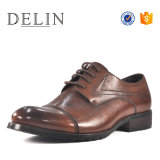 Nice Cap Toe Brown Genuine Leather Shoes Lace up Shoe