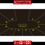 Standard Texas Holdem Poker Table Layout-10p with Crown Logo Black Color for Poker Casino Game (YM-DZ07B)