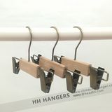 2017 New Children Pants Hanger, Anti Brass Clips Wooden Hanger Clips