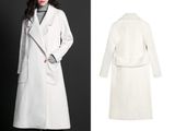 Ladies Woolen Cloth Jacket with Lapel Collar Wind-Proof Coat