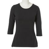 Dropship Women Cotton in Plain Black Round Neck Basic T Shirt