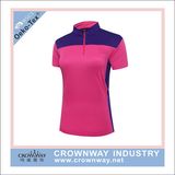 Quick Dri Blank Womens Sports Polo T Shirts with Half Zip