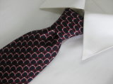 Men's Fashion Brown Colour Wave Design Silk Printed Necktie