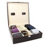 Crocodile Leather Tie Box Cufflink Storage Box for Men