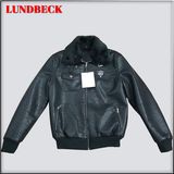 New Pattern Men's PU Jacket with Simple Style