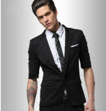 New Style Men's Short -Sleeve Black Slim Fit Suit