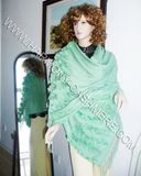 Cashmere Shawl with Rex Rabbit Trim (HM-YZ-SCF09003)