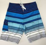 Oeko-Tex Flat Waist Polyester Striped Men Board Short Swimwear