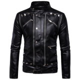 European Fashion Motorcycle Leather Jacket Faux Leather Jacket Men