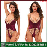 New Style Purple V-Neck Sleepwear Sexy Lingerie for Ladies