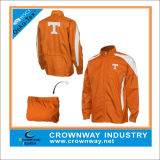 Full Zip Orange Packaway Jacket with Hidden Hood