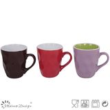 7oz Embossed Two Tone Glazing Ceramic Stoneware Mug