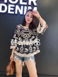 Spandex Leasure Lady Lace Top Dress, Cover Garment with Flower Pattern