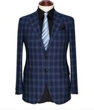 British Style Plus-Size Man Checked Dress Suit