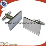 Wholesale Promotional Items Silver Blank Rectangle Cufflinks Adding Custom Logo