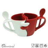 11oz Ceramic Valentine Mugs with Spoon