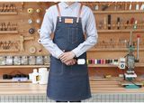 Denim Apron with Real Leather Strap