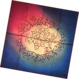 Lady Fashion Flower Printed Silk Square Scarf (HC1310)