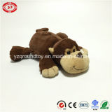 Brown Monkey Plush Lying CE Custom Soft Stuffed Kids Toy