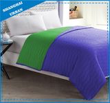 Purple Green Colorblock Polyester Coverlet Bedding Set