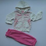 Girl's Fleece Zip-up Jogging Suit with Hood