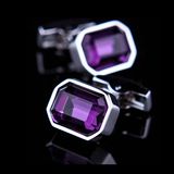 VAGULA Purple Crystal French Shirt Gemelos Cufflinks 175