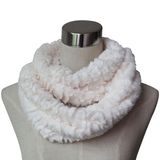 Women Fashion Faux Fur Infinity Scarf in Rose Pattern (YKY4378)