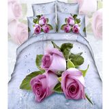 Flower Printed 4PCS Bed Sheet Set