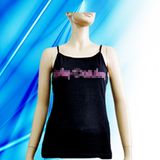 Cotton and Spandex Lady's Sexy Camisole with Discharge Print