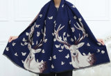 Womens Soft Cashmere Feel Alike Deer Printing Stole Shawl Wraps Scarf (SP282)