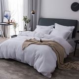 Oeko Certified 100% Cotton Waffle Weave Bedding White Duvet Cover Set