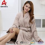 100% Cotton Fashion Long Sleeve Comfortable Bathrobe