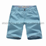 Light Blue Printing Blotches 100% Cotton Men's Shorts (CANALETT02)