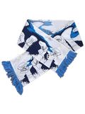 OEM Produce Customized Logo Printed White Cotton Football Scarf