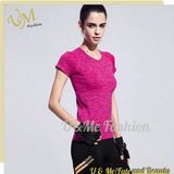 Popular Quick Dry Space Dye Running Top Yoga Sport T Shirt