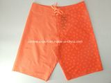 Allover Invisible Printed Microfiber Polyester Twill Flat Elastic Men Board Short