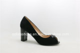 17ss Classic Chunky Heel Leather Lady Shoes
