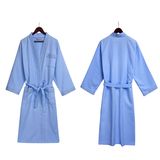 Embroidered Cotton Waffle Bathrobe with Fashion Design