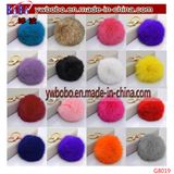 Promotion Keychain Rabbit Fur Pompom Keyring Bag Charm Keychain (G8019)