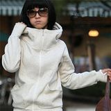 New Korea Women Long Sleeve Zip Sweatshirt Custom