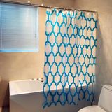 Blue Diamond Squares Shower Curtain for Bathroom